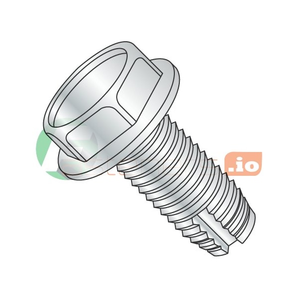 Newport Fasteners Thread Cutting Screw, #10-24 x 5/8 in, Zinc Plated Steel Hex Head Hex Drive, 6000 PK 204687 - main